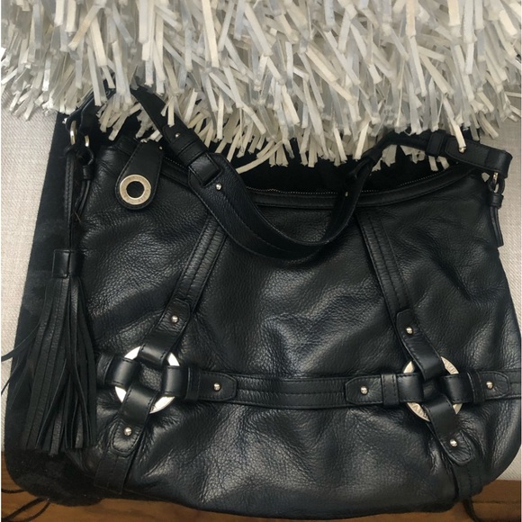 Bally leather shoulder bag with leather tassel. - Picture 1 of 6